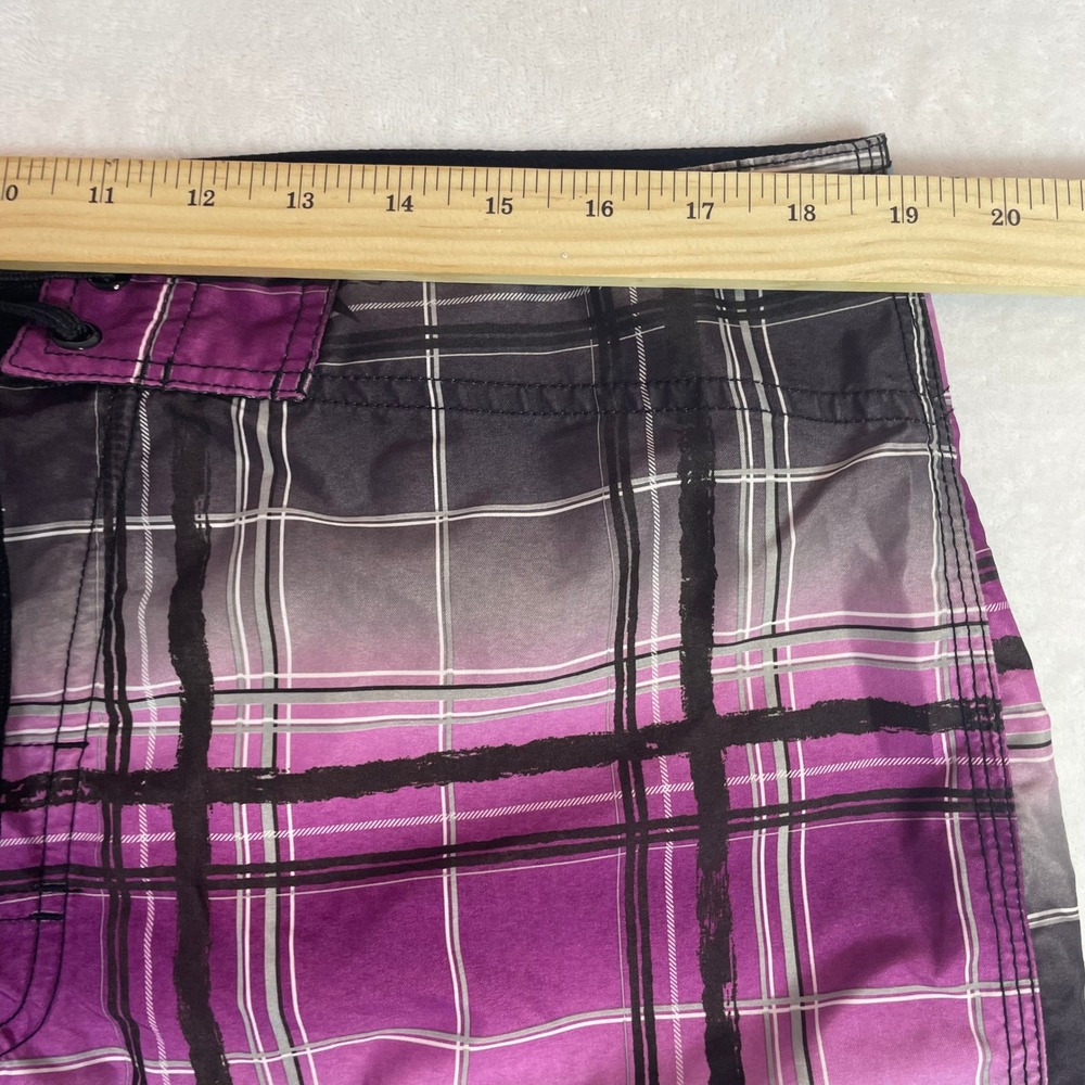 Kanu‎ Surf Plaid Board Shorts Men's Size 36 Purple Blue Black Swim Trunks - Picture 4 of 9